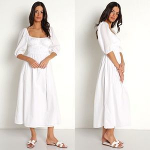 Faithfull the Brand White Midi Dress